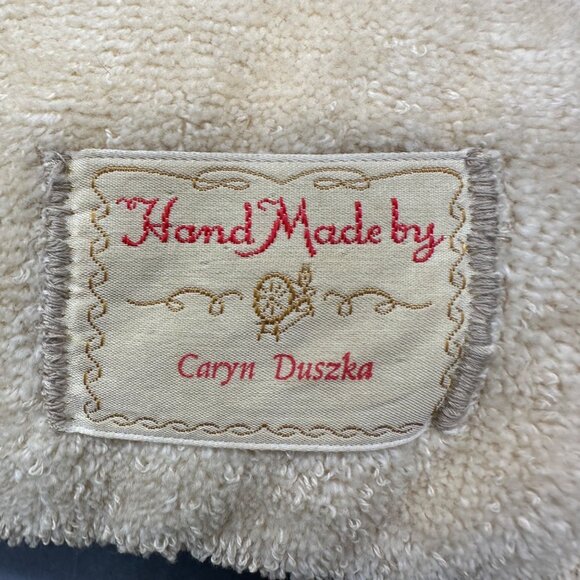 Vintage Throw Pillow Handmade Needlepoint Brown Beige Floral Boho Retro Decorati - Picture 5 of 10